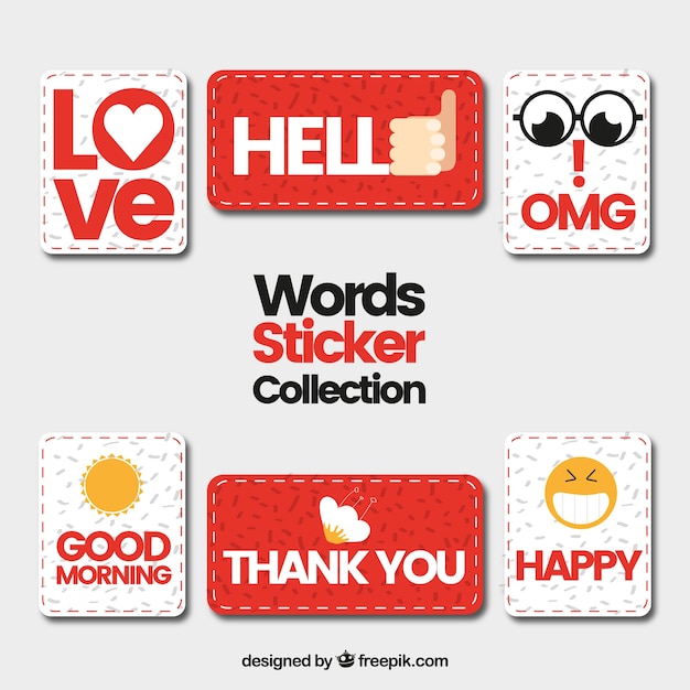 Creative words sticker collection