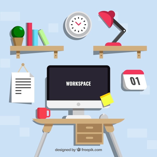 Free vector creative workspace background