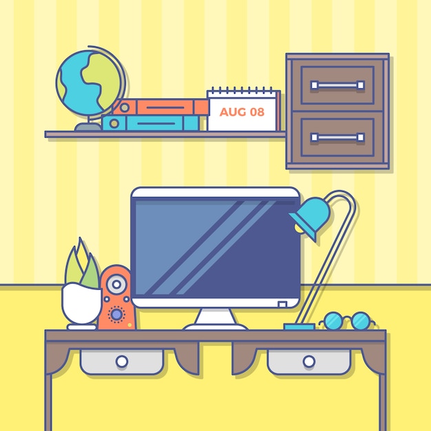 Free vector creative workspace