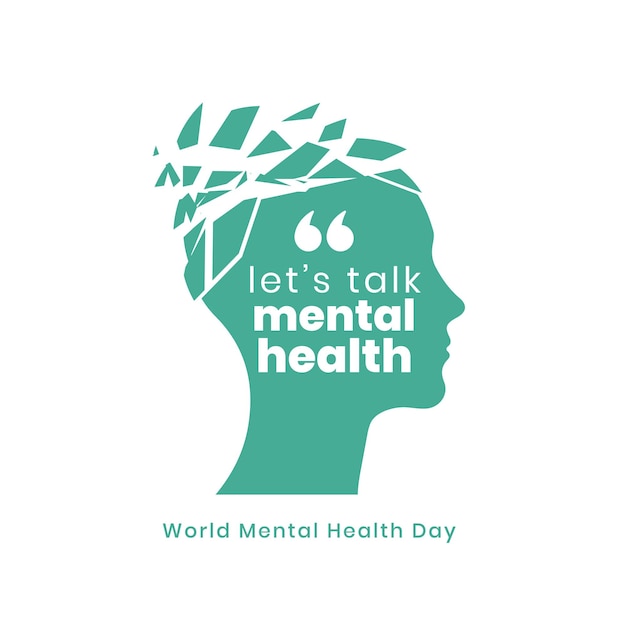 Free vector creative world mental health day poster for global awareness and support vector