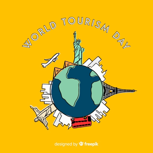 Free vector creative world tourism day background