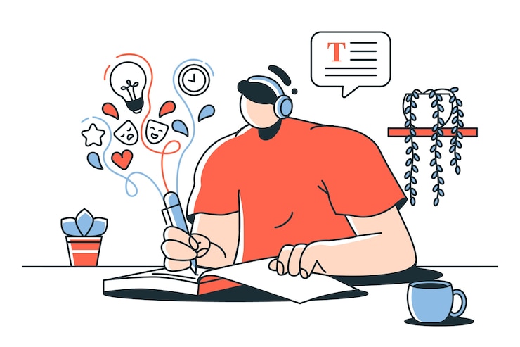 Free Vector creative writing concept illustration