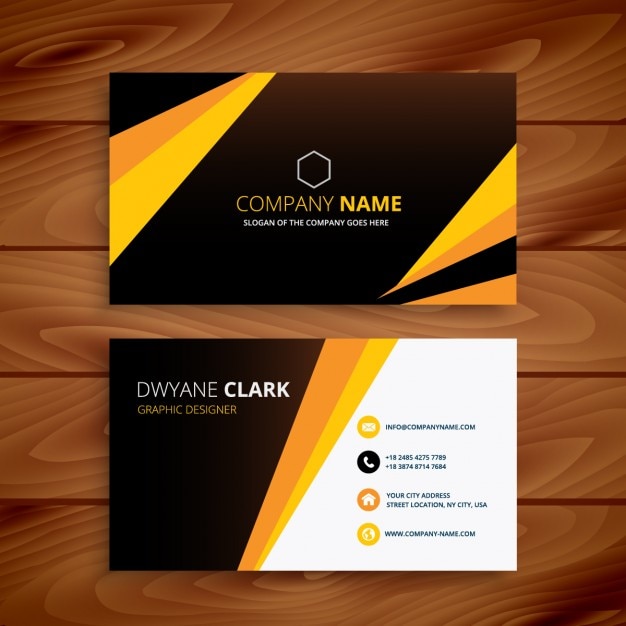 Creative yellow and black business card