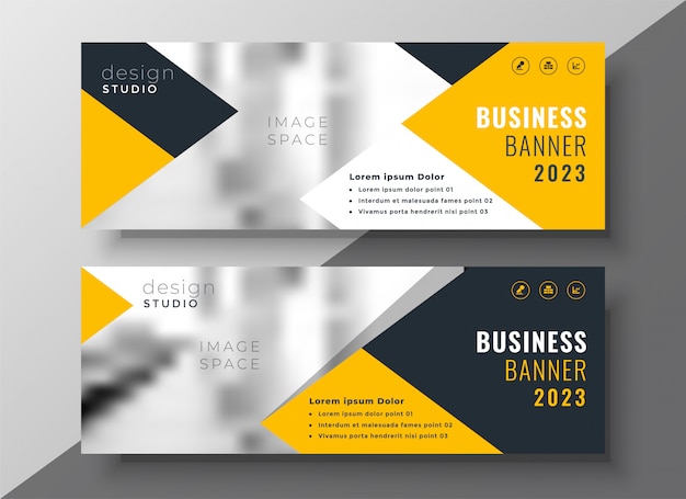 Free vector creative yellow business banner template
