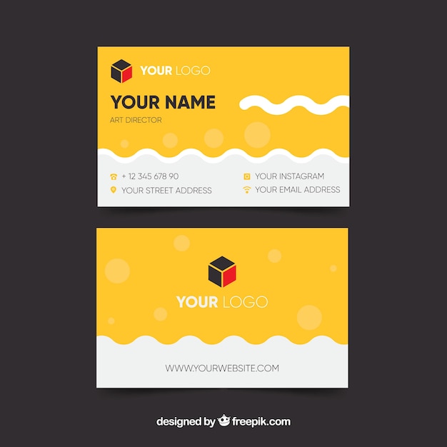 Creative yellow business card