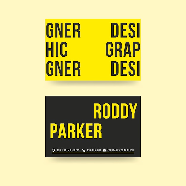 Creative yellow graphic designer business card template