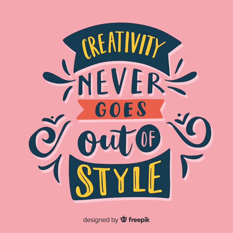 Free Vector creativity lettering background with colors