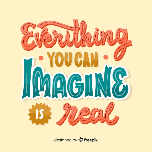 Free vector creativity lettering quote background hand drawn design