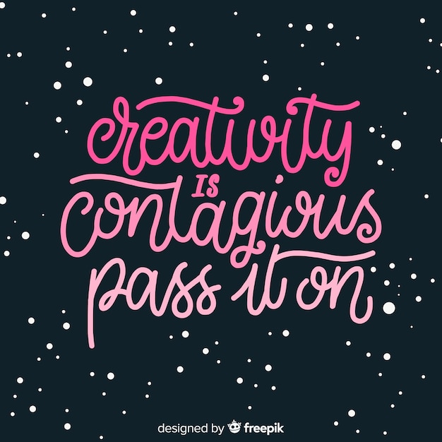 Creativity lettering quote background hand drawn design