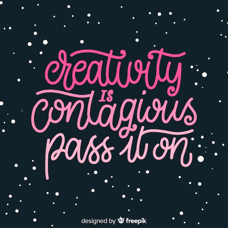 Free Vector creativity lettering quote background hand drawn design