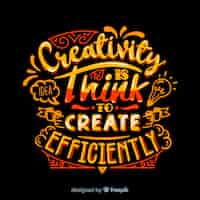 Free vector creativity quote background lettering style