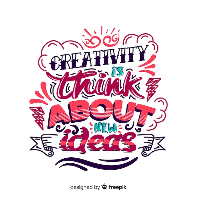 Creativity quote background lettering style