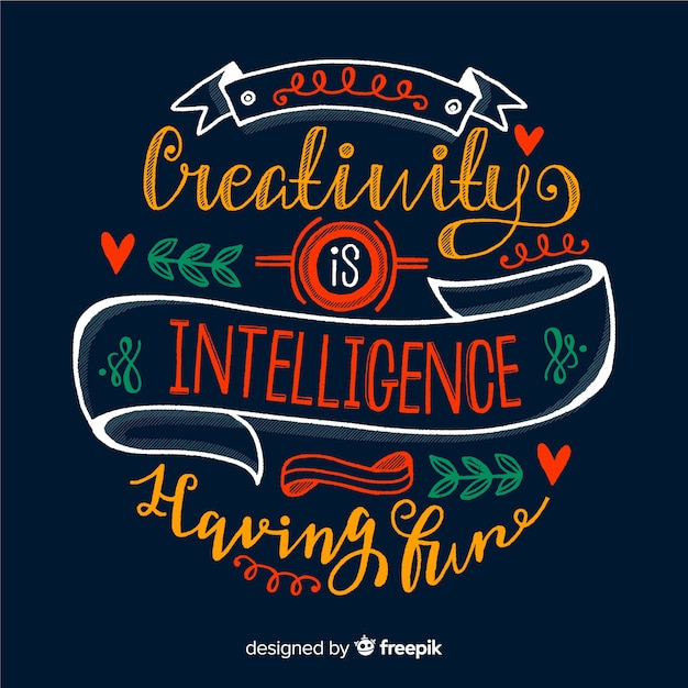 Creativity quote background lettering style