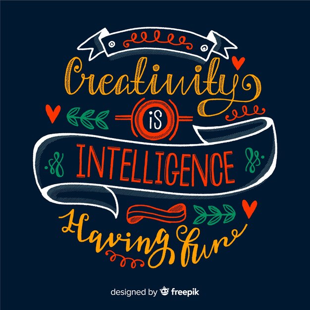 Creativity quote background lettering style