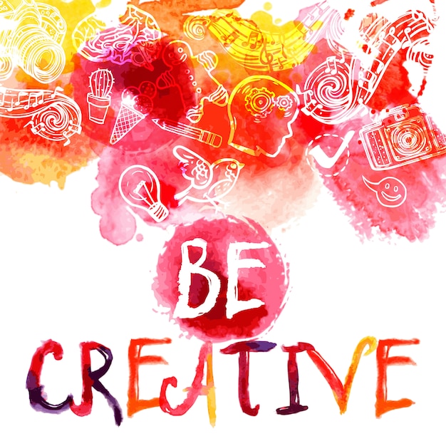 Free vector creativity watercolor concept