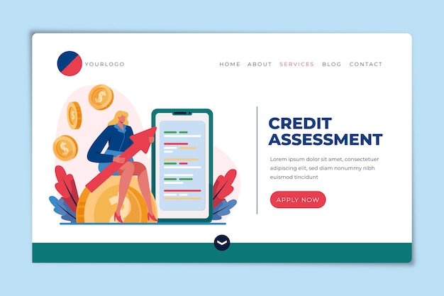 Credit assessment landing page