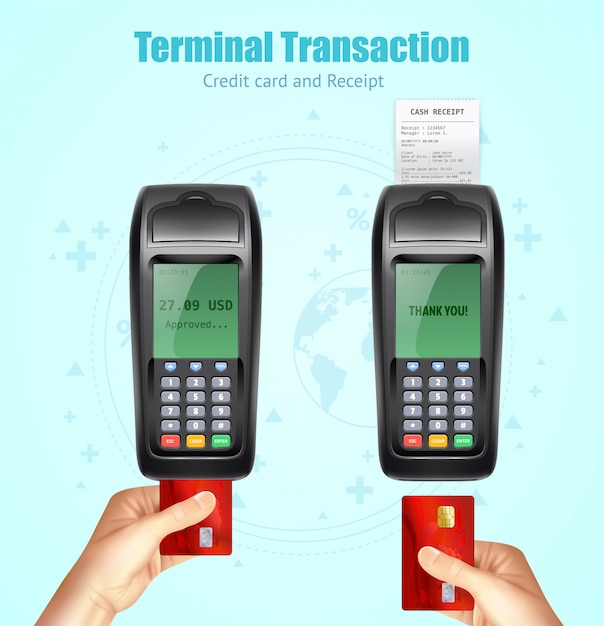 Набор квитанций об оплате кредитной картой