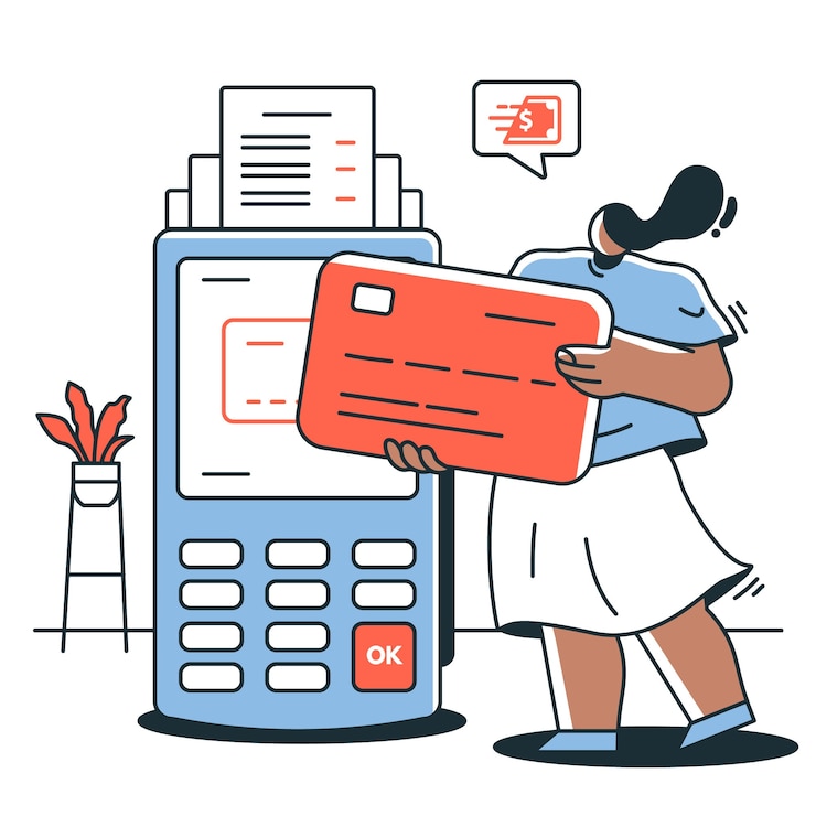 Free Vector credit card concept illustration