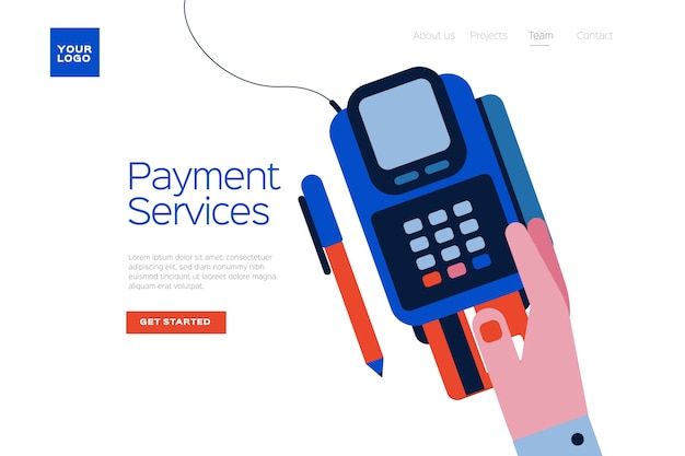 Free vector credit card payment concept for landing page