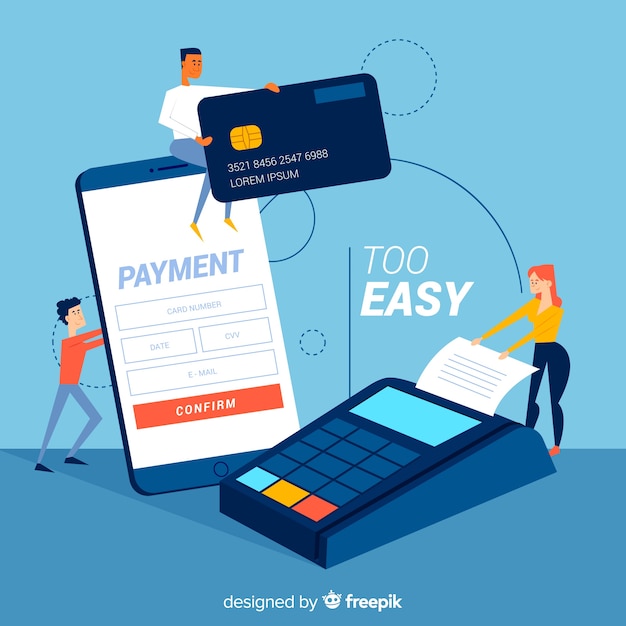 Free vector credit card payment landing page concept