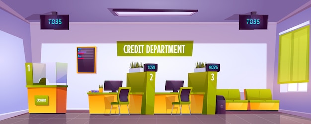 Credit department interior in bank office