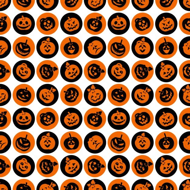 Creepy background with a pumpkins pattern