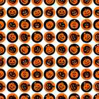 Free vector creepy background with a pumpkins pattern