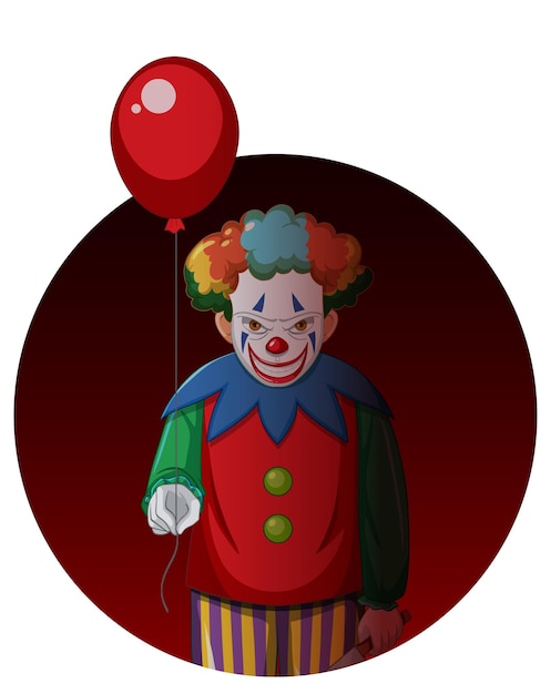 Free vector creepy clown cartoon character