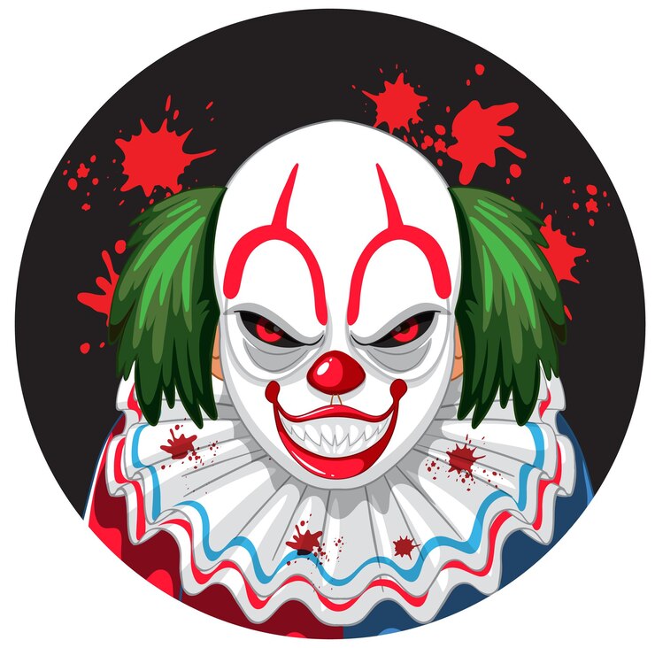 Free Vector creepy clown face on white background
