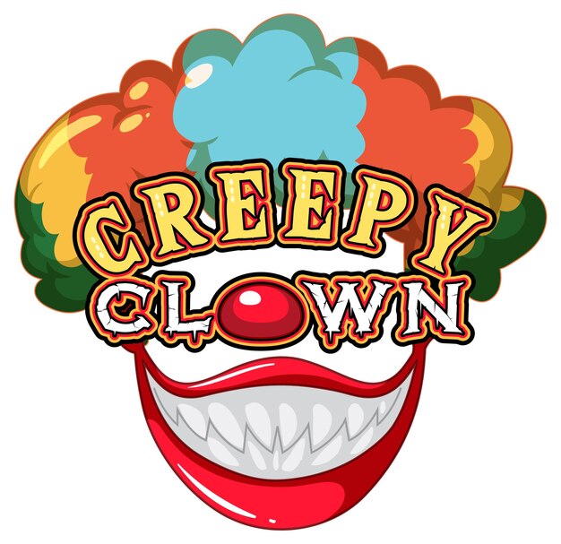 Creepy clown font logo