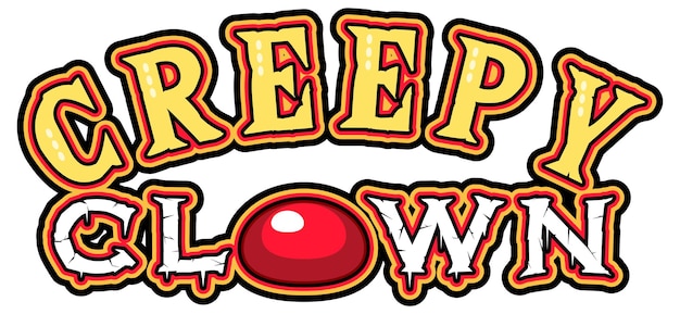 Free vector creepy clown word logo for halloween