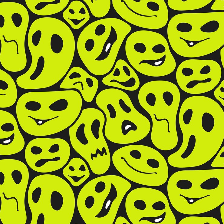 Free Vector creepy distorted emoticon pattern template
