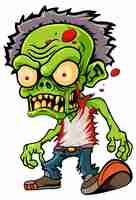 Free vector a creepy green zombie in cartoon style