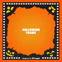 Vettore gratuito cornice di halloween raccapricciante con design piatto