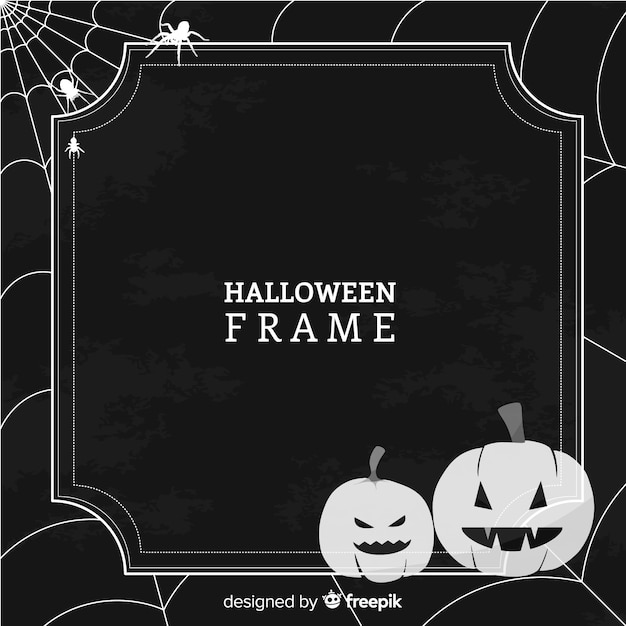 Vettore gratuito cornice di halloween raccapricciante con stile vintage