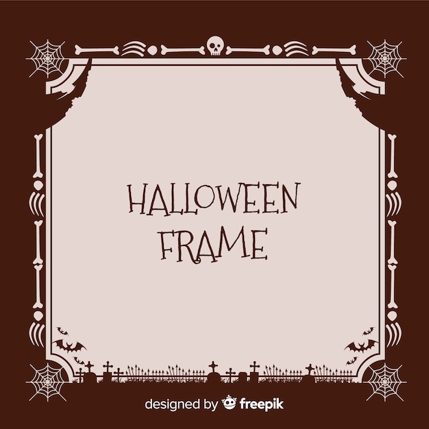 Creepy halloween frame with vintage style