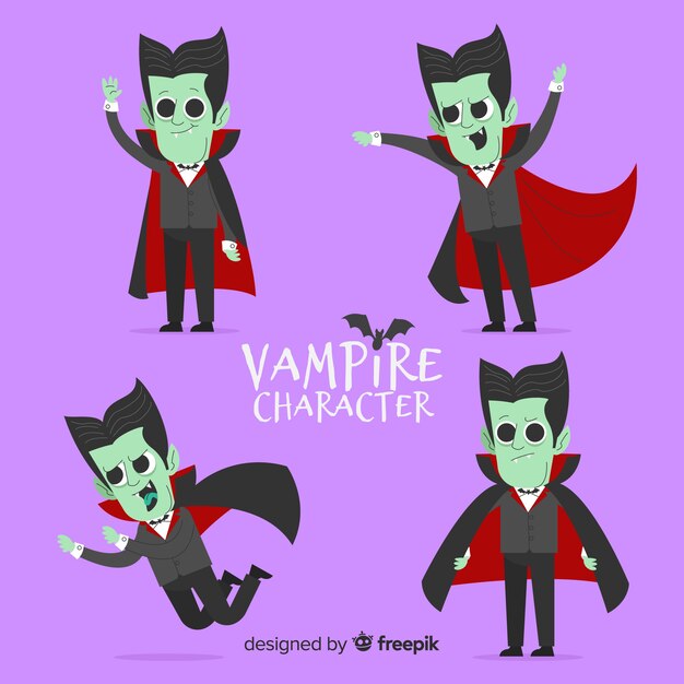 不気味なハロウィーンの吸血鬼のキャラクターコレクション