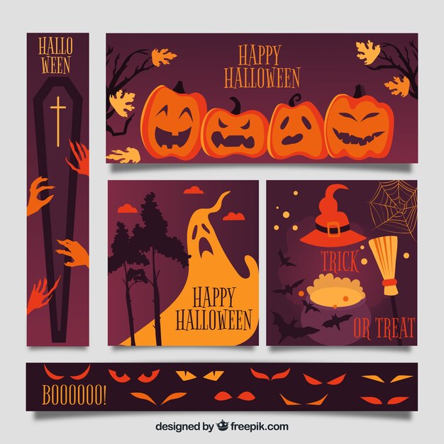 Creepy halloween web banner