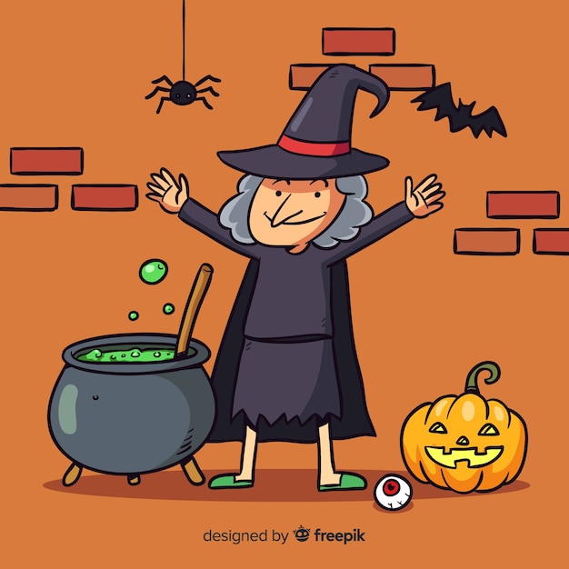 不気味な手はハロウィーンの背景を描いた