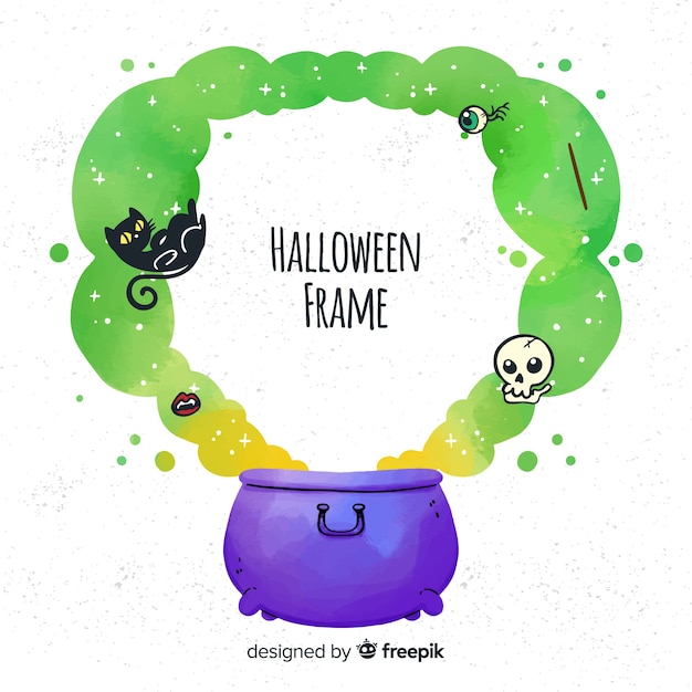 Free vector creepy hand drawn halloween frame