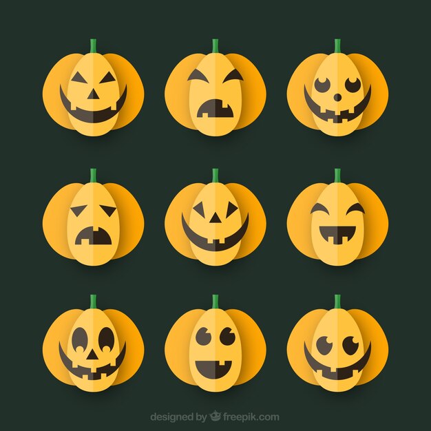 Raccolta di zucca creepy