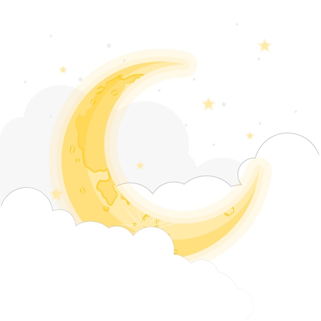 Free vector crescent moon concept illustration