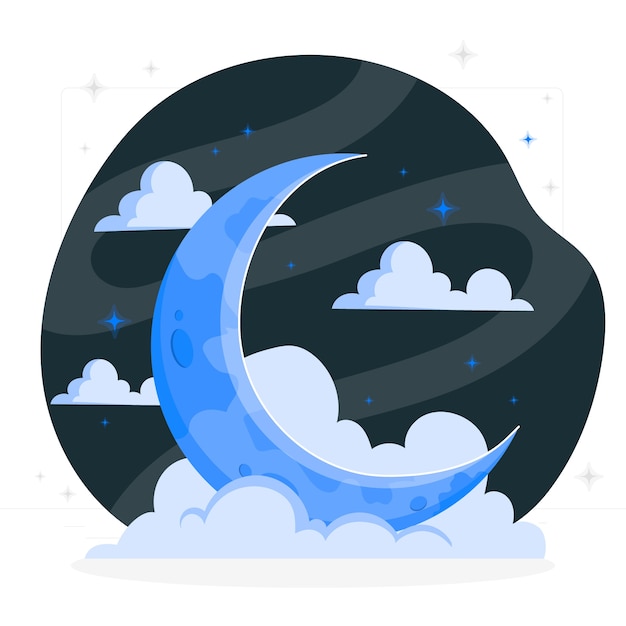 Crescent moon concept illustration