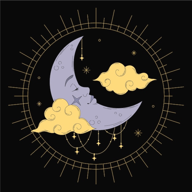 Crescent Moon Illustration Images - Free Download on Freepik