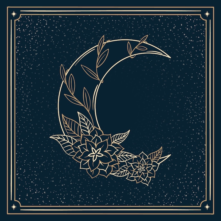 Free Vector crescent moon drawing illustration