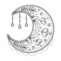 Free vector crescent moon drawing illustration