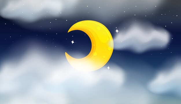 Хрустальная ночная сцена Луны