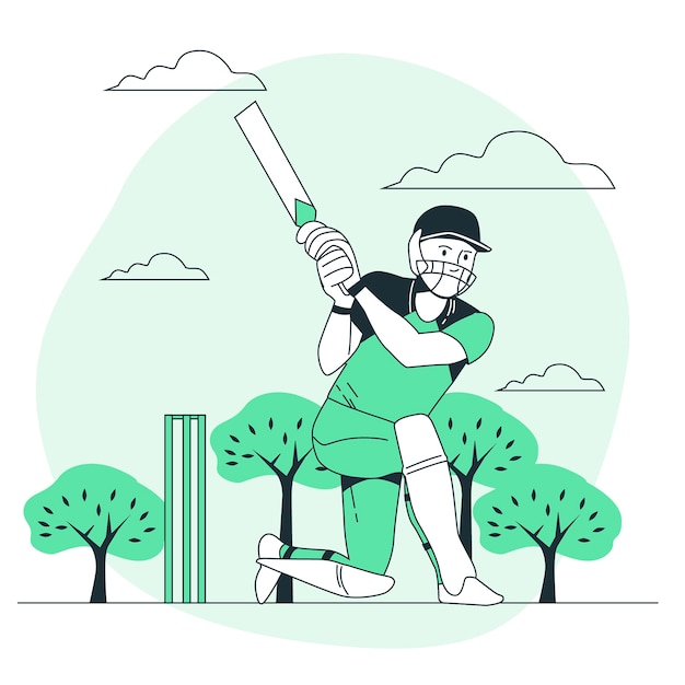 Free vector cricket concept illustration