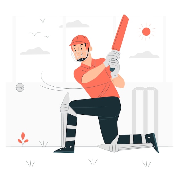 Free vector cricket concept illustration