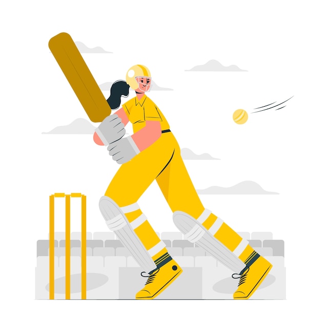 Vettore gratuito illustrazione del concetto di cricket